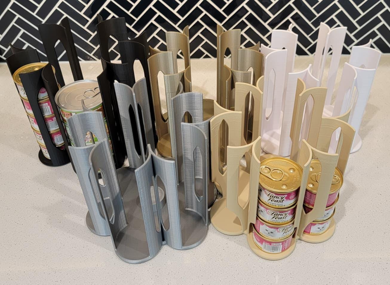 Can Cat Food Lazy Susan Organizer | Rotating Wet Food Storage