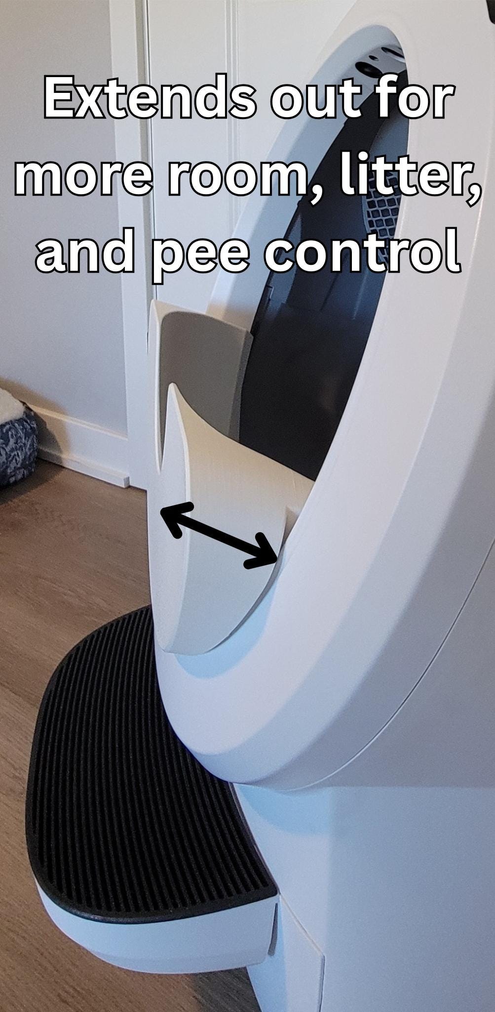Low Entry Max Shield for Litter-Robot 4: Anti-Flicking, Single Part, White or Black