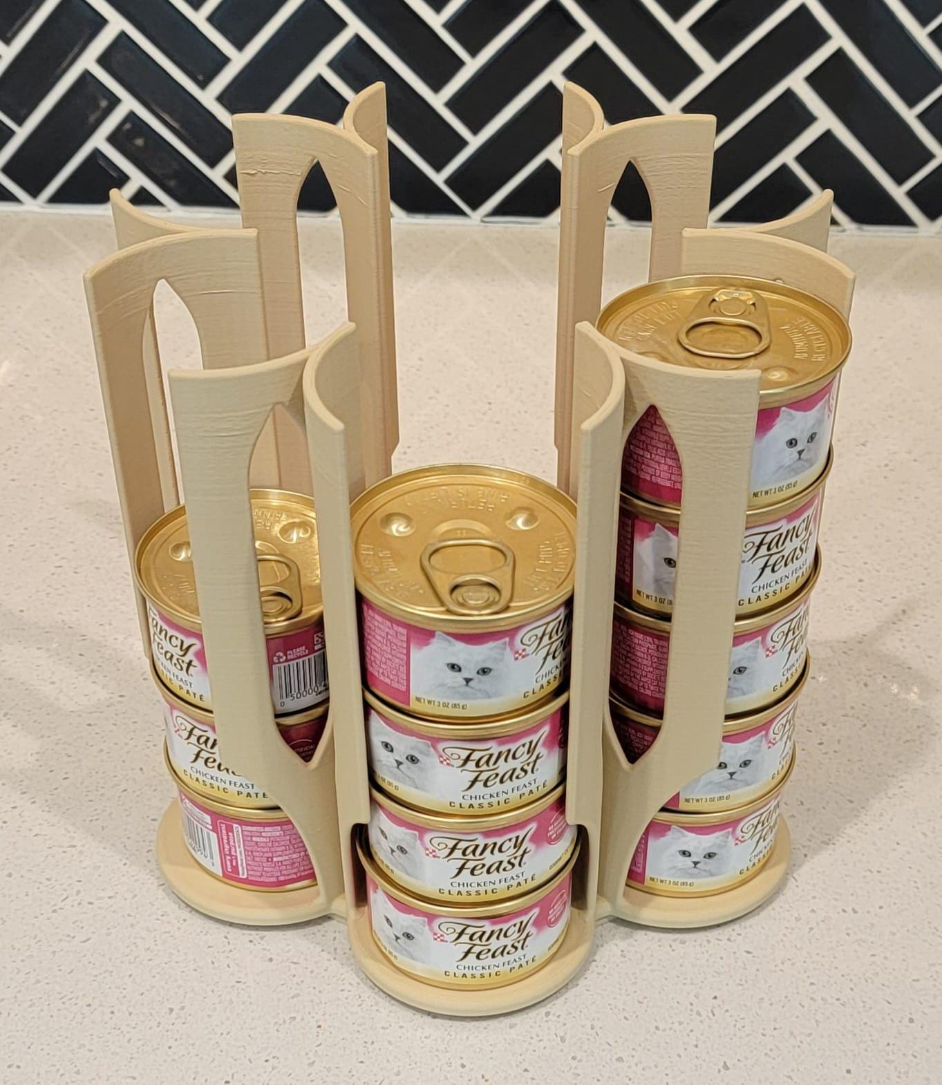 Can Cat Food Lazy Susan Organizer | Rotating Wet Food Storage