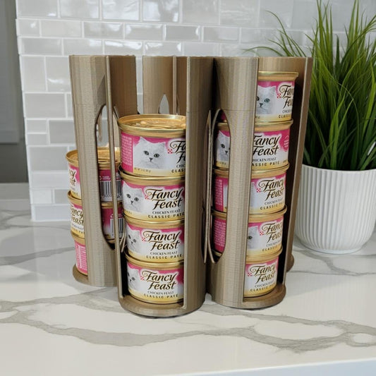 Can Cat Food Lazy Susan Organizer | Rotating Wet Food Storage