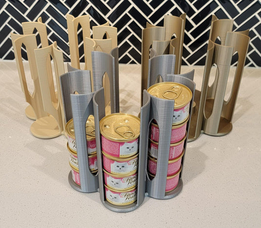 Can Cat Food Lazy Susan Organizer | Rotating Wet Food Storage
