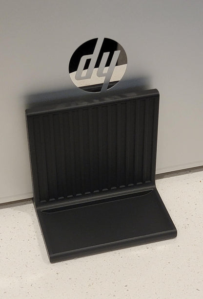 Vertical Laptop Stand | Minimalist Desk Organizer with Power Brick & Mouse Holder