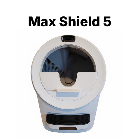 Max Shield 5 for Litter-Robot 5, 5 Pro : Anti-Flicking, One-Piece Design - White or Black