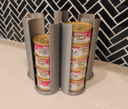 Can Cat Food Lazy Susan Organizer | Rotating Wet Food Storage