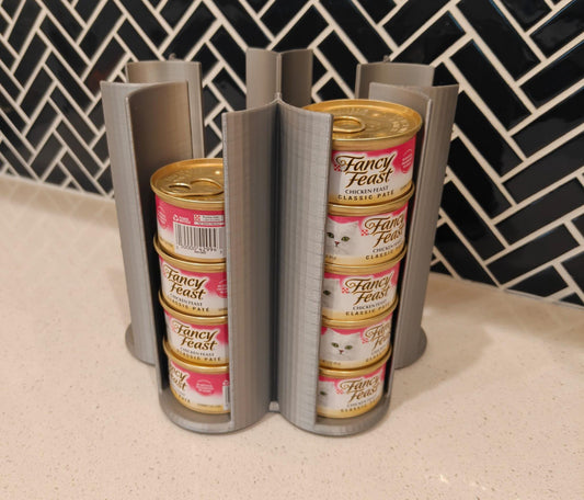 Can Cat Food Lazy Susan Organizer | Rotating Wet Food Storage