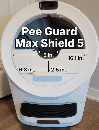Pee Guard Max Shield 5 for Litter-Robot 5, 5 Pro : Anti-Flicking, One-Piece Design - White or Black