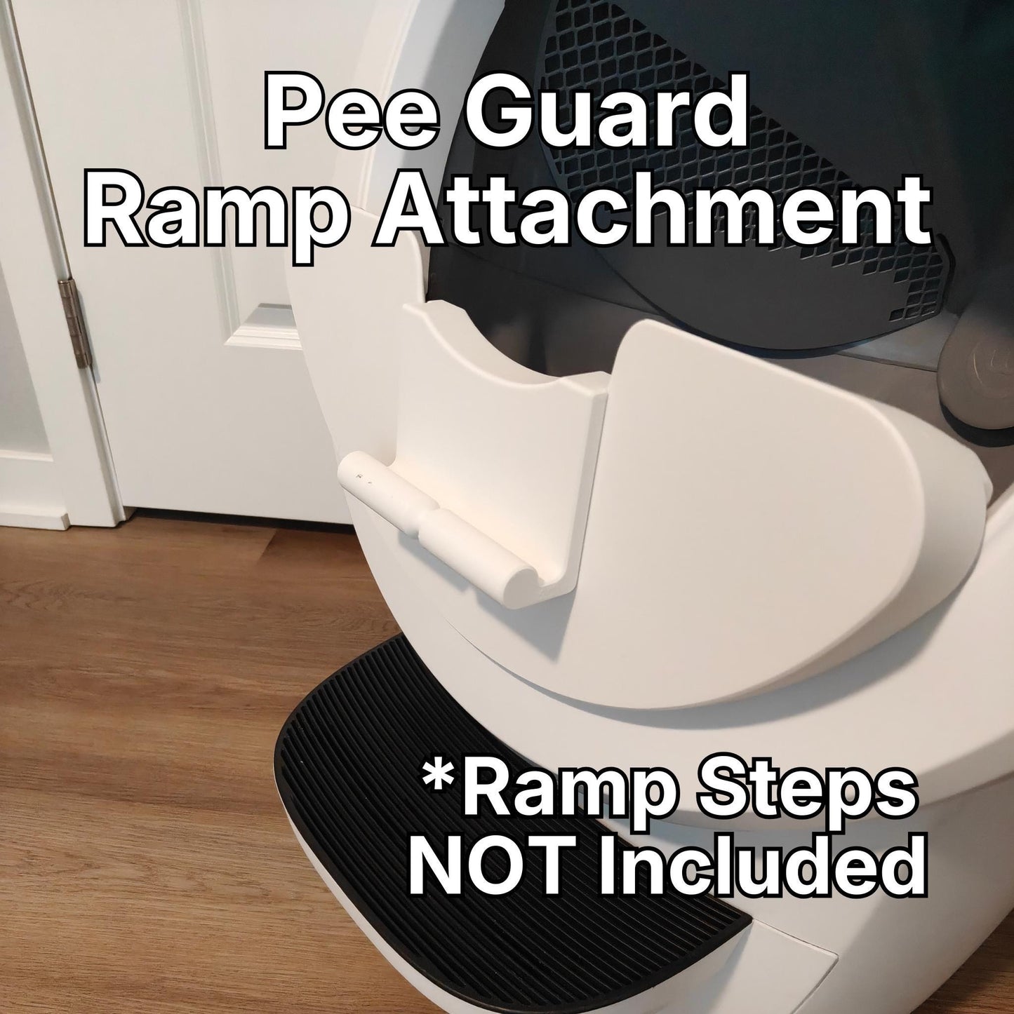 Pee Guard Max Shield Step for Litter-Robot 4 : Anti-Flicking, One-Piece Design - White or Black