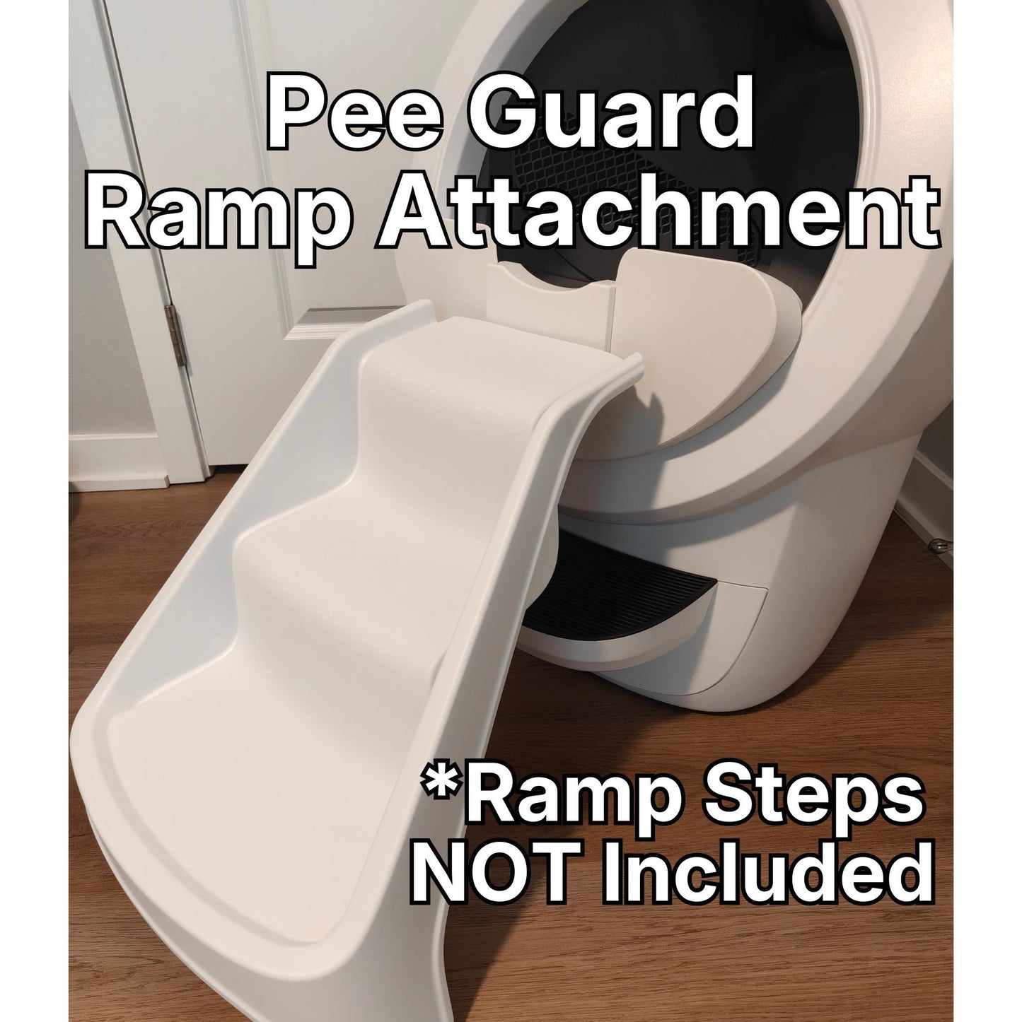 Pee Guard Max Shield Step for Litter-Robot 4 : Anti-Flicking, One-Piece Design - White or Black