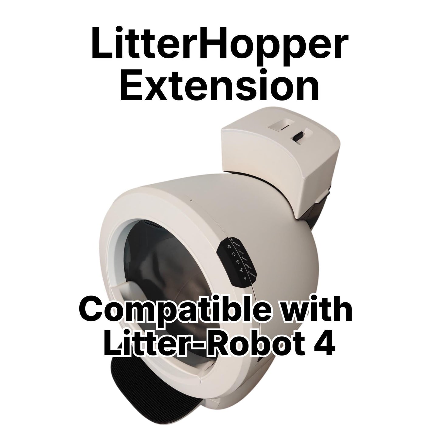 LitterHopper Extender Compatible with Litter-Robot 4 | 20lb High-Capacity Upgrade | Secure Fit Extension
