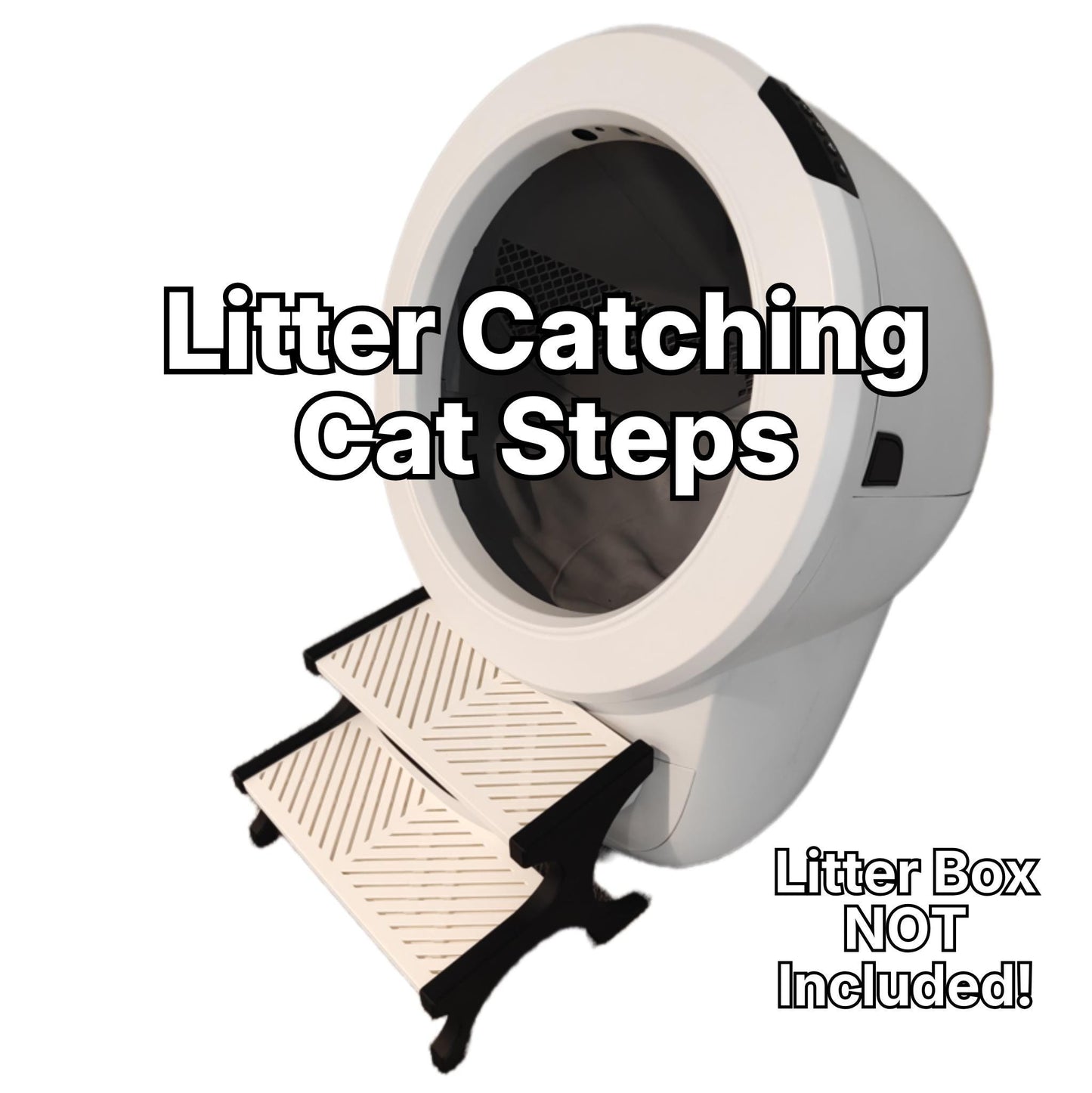 Litter Catching Cat Steps for Litter-Robot 4, 5, 5 Pro, EVO | Anti-Tracking | Easy-Clean Pet Litter Step | Senior Cats & Kittens!