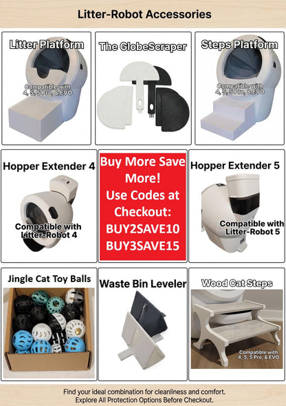 LitterHopper Extender Compatible with Litter-Robot 4 | 20lb High-Capacity Upgrade | Secure Fit Extension