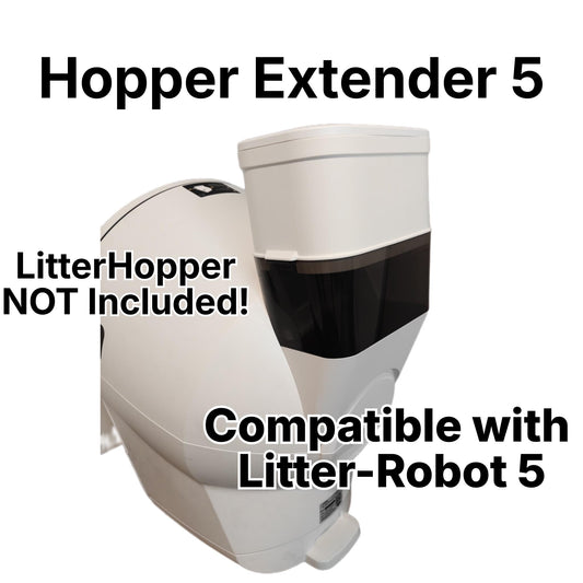 Hopper Extender 5 Compatible with Litter-Robot 5 | 20lb + High-Capacity Upgrade | Secure Fit Extension