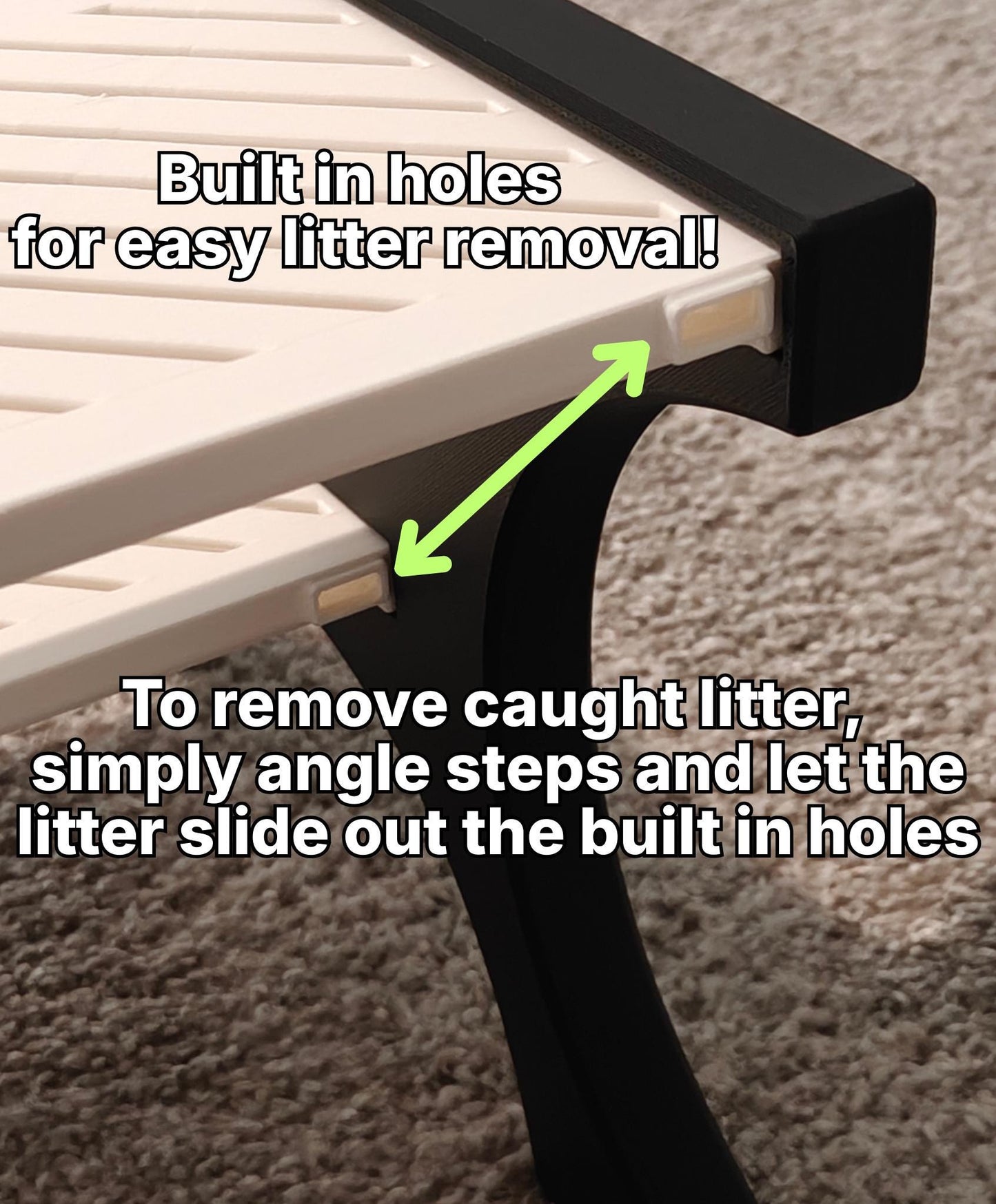 Litter Catching Cat Steps for Litter-Robot 4, 5, 5 Pro, EVO | Anti-Tracking | Easy-Clean Pet Litter Step | Senior Cats & Kittens!