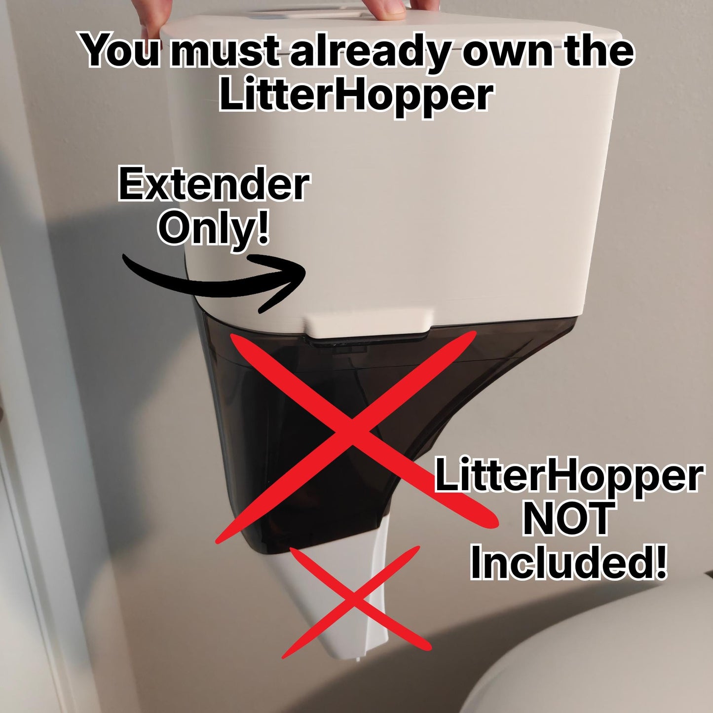 LitterHopper Extender Compatible with Litter-Robot 4 | 20lb High-Capacity Upgrade | Secure Fit Extension