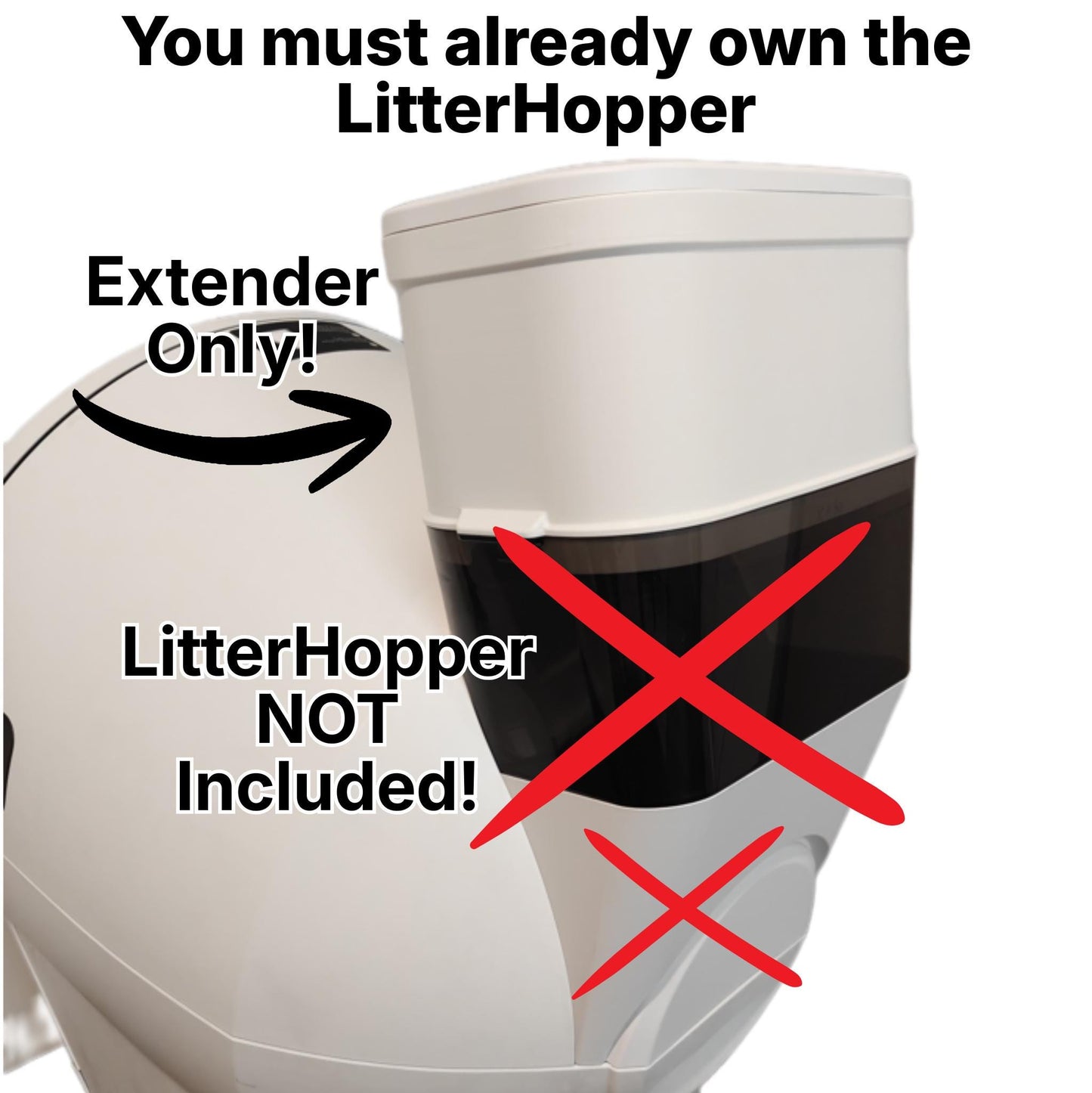 Hopper Extender 5 Compatible with Litter-Robot 5 | 20lb + High-Capacity Upgrade | Secure Fit Extension
